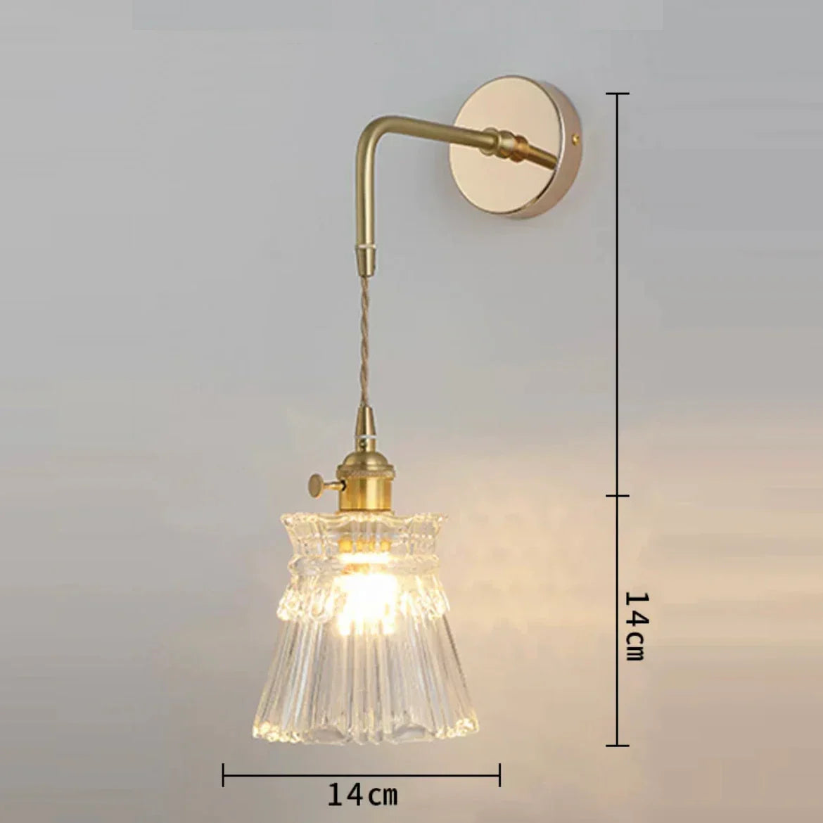 Decorbites™ Graue Glaswandlampe – Moderne Sconce-Leuchte für das Wohnzimmer-Dekor