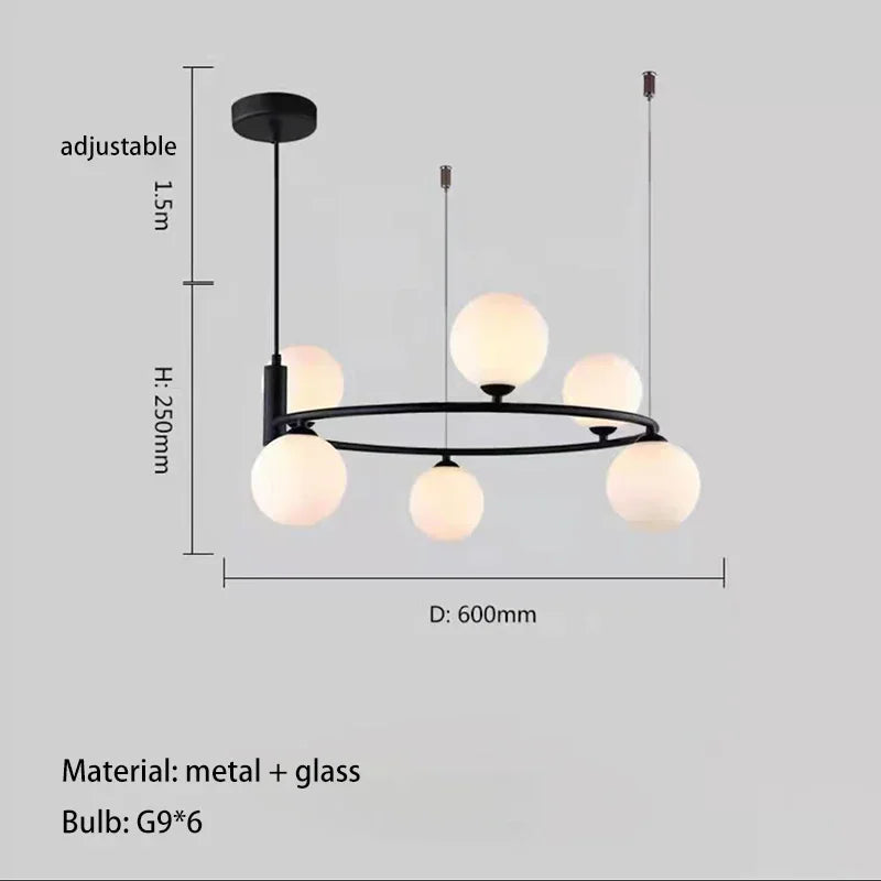 Decorbites™ Glasleuchter G9 Hängeleuchte für Wohnzimmer- und Schlafzimmerdekoration