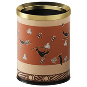Leather Metal Trash Bin