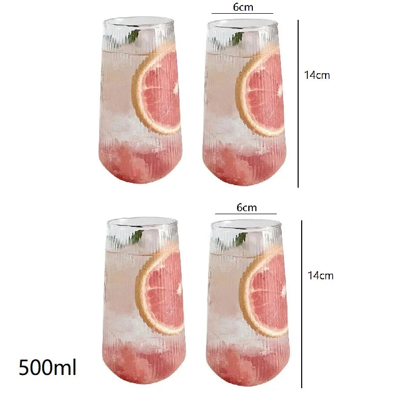 Decorbites™ Glas-Kaffeetassen-Set 500 ml - Retro transparente Teetasse - Trinkgefäß-Kollektion