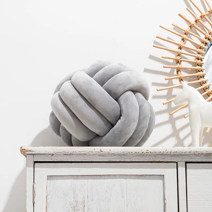 DecorBites™ Knot Ball Short Plush Throw Pillow for Home Décor and Comfort