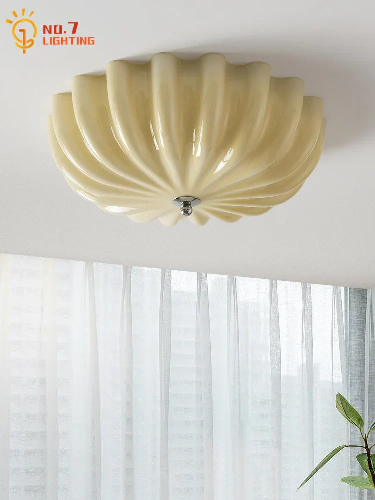 Decorbites™ Creme-Wind LED Glas-Deckenleuchte: Französisches Design für Schlafzimmer, Arbeitszimmer, Balkon, Café