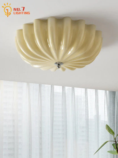 Decorbites™ Creme-Wind LED Glas-Deckenleuchte: Französisches Design für Schlafzimmer, Arbeitszimmer, Balkon, Café