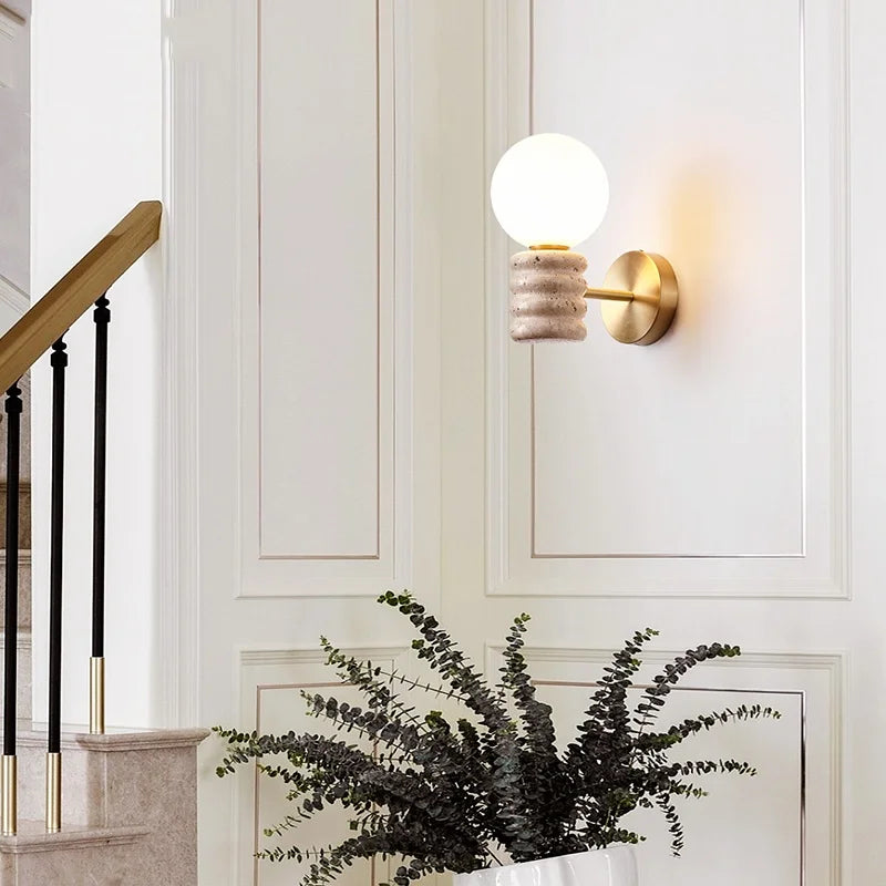 Decorbites™ Japanischer Stil LED-Wandleuchte mit Zugschalter und weißem Glas