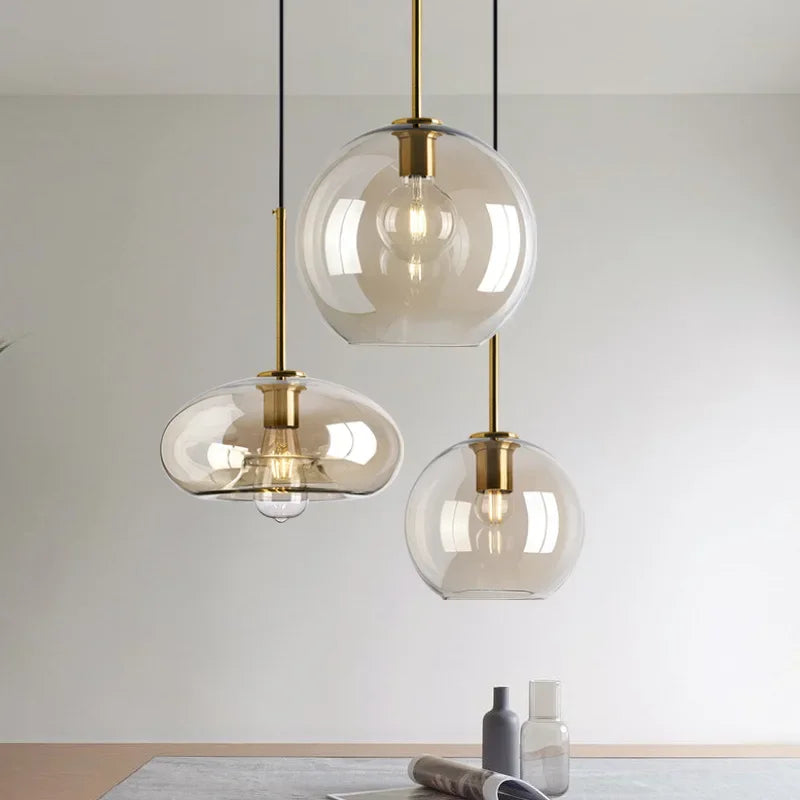 Glass Industrial Pendant Light