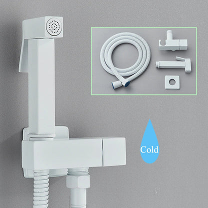 Decorbites™ Schwarze Messing-Bidetarmatur: Einhebel-Kaltwassertemperatur, Handbrause, Hygienischer Duschreiniger