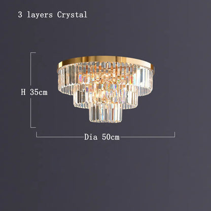 DecorBites™ Gold LED Crystal Ceiling Light: Luxury Home Decor Fixture