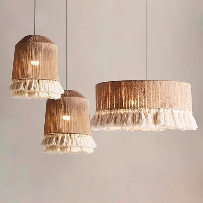 Decorbites™ Hanfseil E27 LED Hängeleuchten Kronleuchter Beleuchtung - Nordische Minimalismus