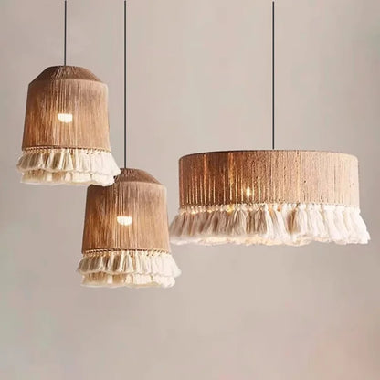 Decorbites™ Hanfseil E27 LED Hängeleuchten Kronleuchter Beleuchtung - Nordische Minimalismus