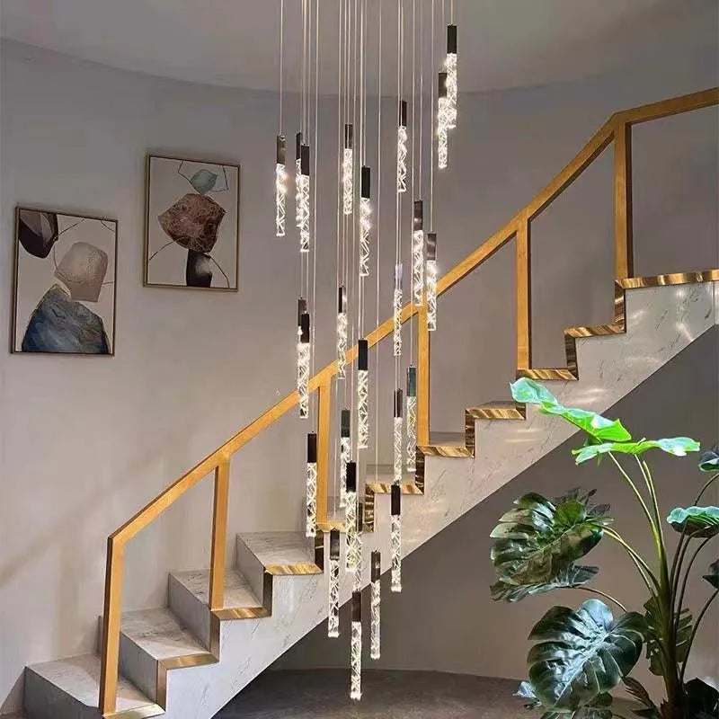 Decorbites™ Kristall-LED-Kronleuchter: Moderner Luxus-Treppenhaus- und Wohnzimmer-Hängeleuchte