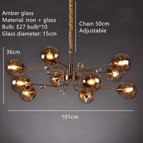 Decorbites™ Glasblasen-Kronleuchter: Vintage-Industrielle Beleuchtung für Wohnzimmer, Schlafzimmer und Küche