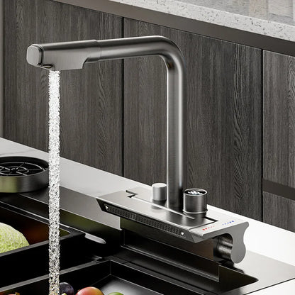 DecorBites™ Digital Display Pull Out Kitchen Faucet - Single Hole Temperature Mixer