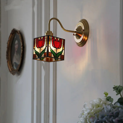 Decorbites™ Würfel-LED-Wandleuchte Wandlampe Wohn- Esszimmer Kupfer Glas Vintage E27 Spiegel-Licht