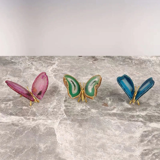 Decorbites™ Achatschmetterling-Ornament Messing-Insektenstatue Heimdekoration