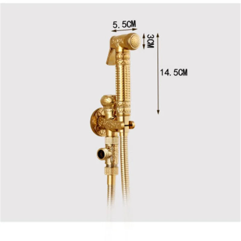 Gold Brass Bidet Set