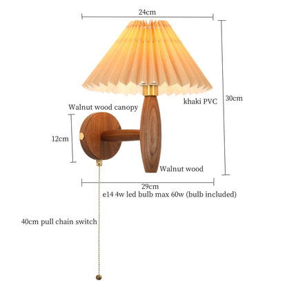 Decorbites™ Khakifarbene PVC-LED-Wandleuchte | Dekoration für Loft-Wohnzimmer | Vintage-Design aus Walnussholz