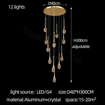 DecorBites™ Crystal Bubble Chandelier for Living, Dining, Bedroom - Modern Stairwell Design