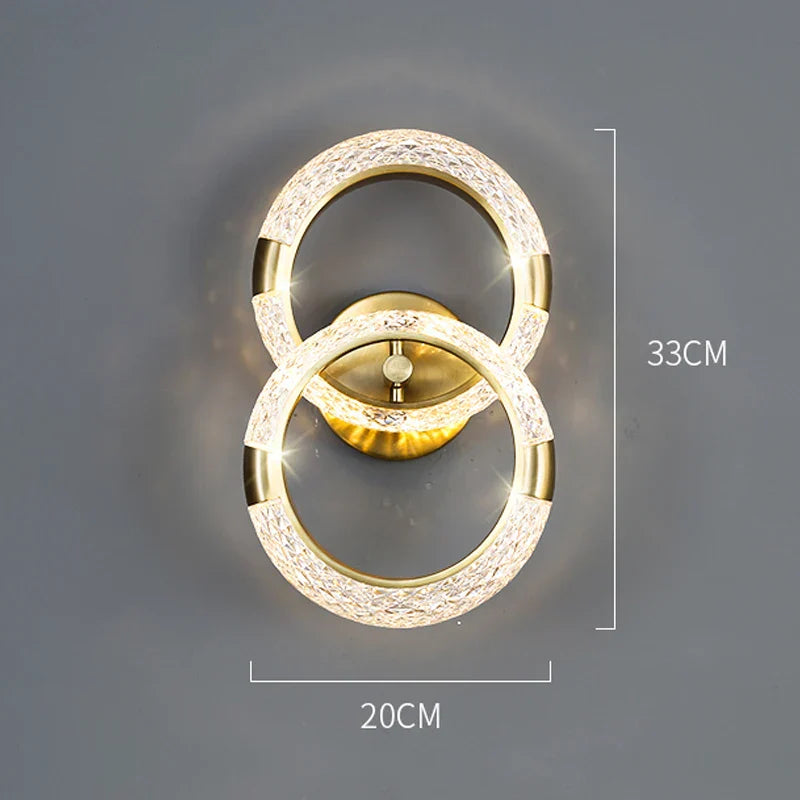 DecorBites™ Crystal Nordic Wall Sconce for Home Decoration, Bedside Bedroom Lamp