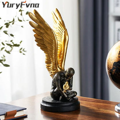 Decorbites™ Abstrakte Goldene Charakter-Harz-Statue Moderne Wohnraum-Dekoration Ornament Skandinavischer Stil