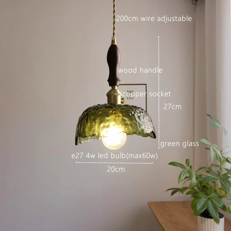 Decorbites™ Japanischer Stil Grüne Glas LED Hängelampe für die Wohnraumausstattung