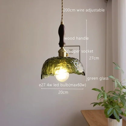 Decorbites™ Japanischer Stil Grüne Glas LED Hängelampe für die Wohnraumausstattung