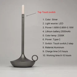 Decorbites™ LED-Leuchtleiste-Tischlampe: Wiederaufladbare Schreibtischlampe für Zuhause, Büro, Studierzimmer, Schlafzimmer