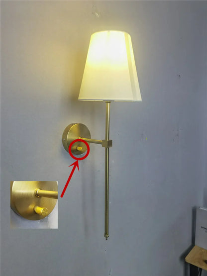 Decorbites™ Goldener Stoff-Lampenschirm-Wandleuchte für Schlafzimmer und Wohnzimmerbeleuchtung