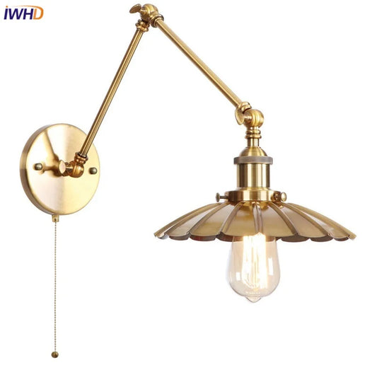 Decorbites™ Gold LED Industriewandlampe mit Zugschalter