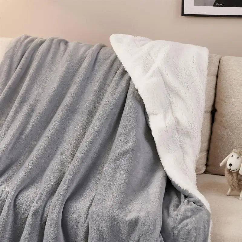 Decorbites™ Kuscheliges Sherpa-Zwillingsdecke: Super weiches Fleece & Samt-Plüsch umkehrbar warme Winter-Bettdecke