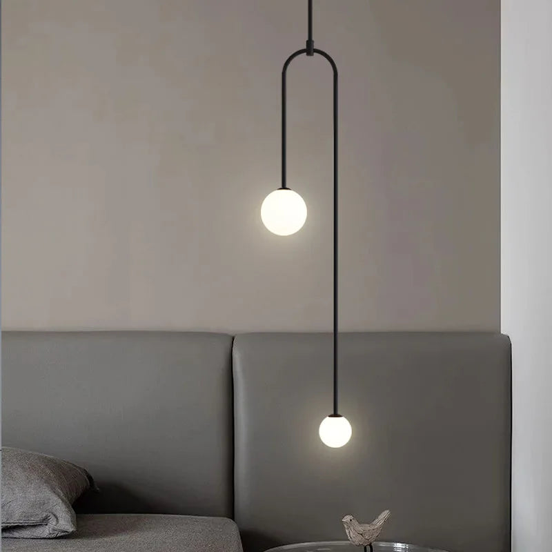 Gold Glass Ball Hanging Lamp