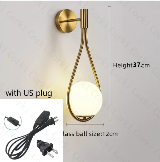 Decorbites™ Glas-Kugel-LED-Wandleuchte – Nordisch Modern Minimalistisch Schlafzimmer-Beleuchtung