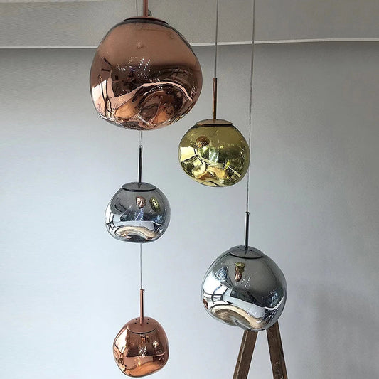 Lava-Inspired Acrylic Pendant Light in Polished Chrome