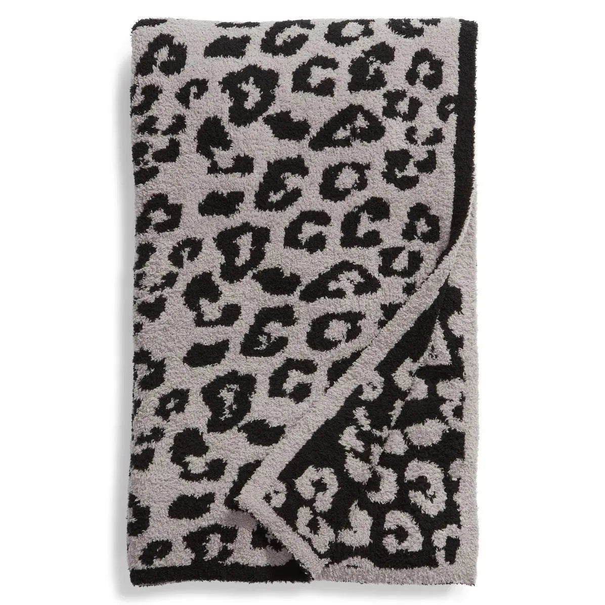 DecorBites™ Leopard Print Knitted Fleece Blanket: Super Soft & Lightweight for Sofa Nap