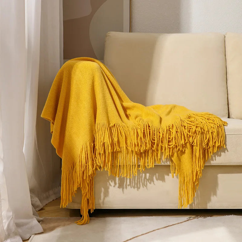 Decorbites™ Gestrickte Nordische Sofadecke - Weiche Wollmischung Bettrandtuch für Hotel-Schlafzimmer-Dekoration