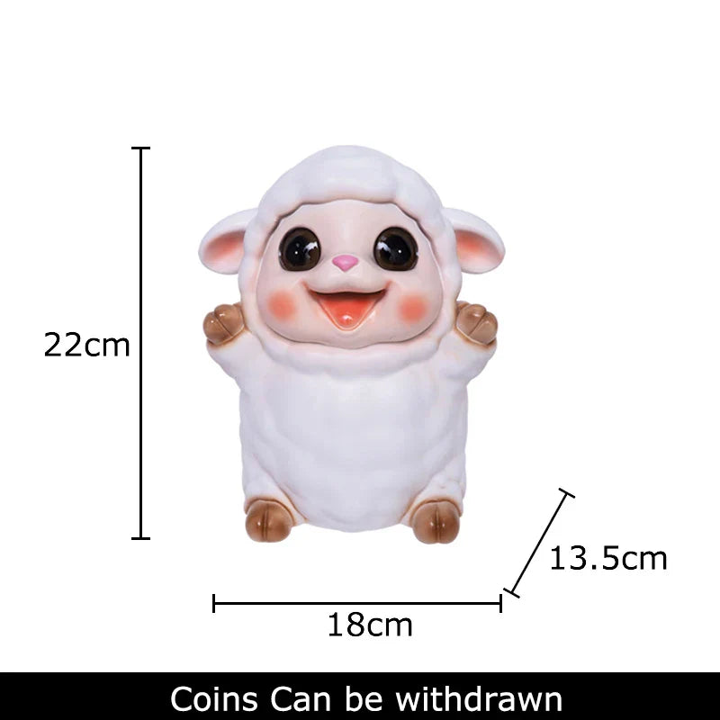 Decorbites™ Kleines Lamm Kinder-Sparbüchse Schweinchen-Sparschwein Ästhetisches Schreibtisch-Dekorationsobjekt Skulptur