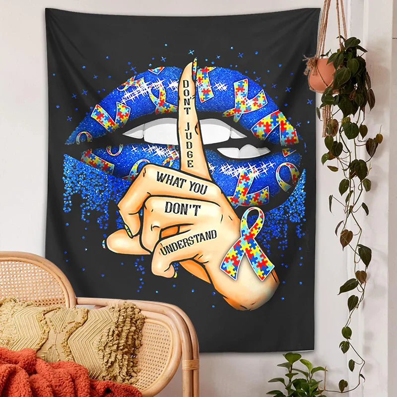 Decorbites™ Abstraktes psychedelisches Wandteppich-Hippie-Boho-Kunst-Heimdekoration