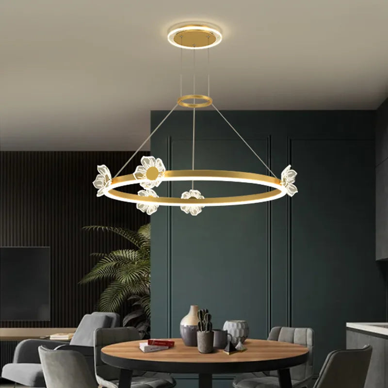 Gold Butterfly LED Chandelier For Bedroom