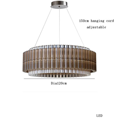Decorbites™ Braune Kristall-Luxus-Lüster, Vintage Designer-Hängelampe für das Wohnzimmer