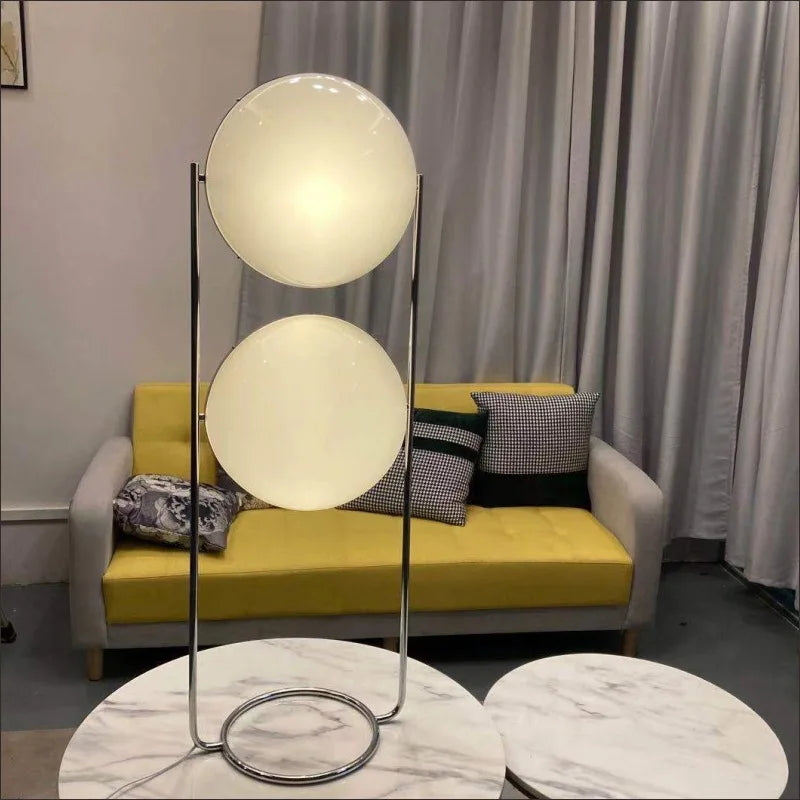 Decorbites™ LED Stehlampe Chrom Metall Wohnzimmer Bodenleuchte Weiß Acrylball