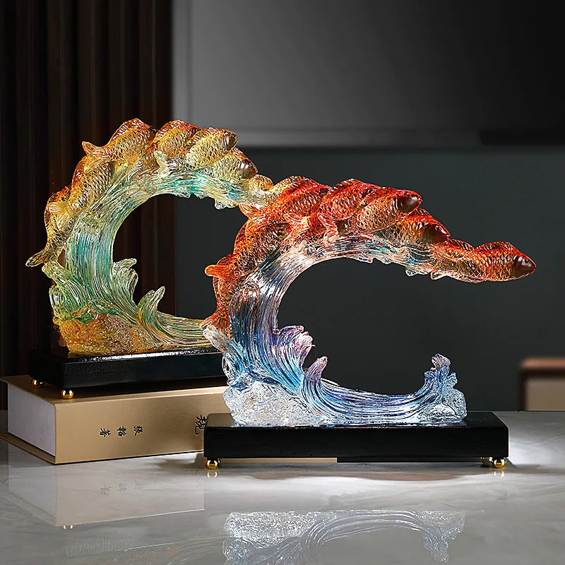 Decorbites™ Gradient Goldfisch-Harzskulptur - Heimdekoration