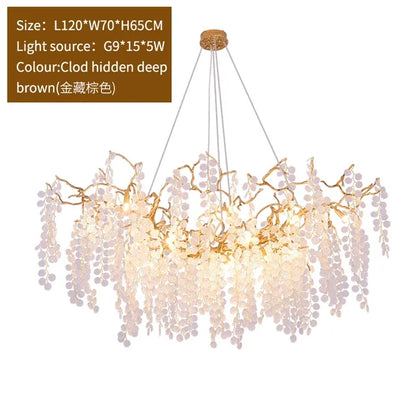 Decorbites™ Trauben-Kristall-Leuchter: Luxuriöse goldene Kupfer-Hängeleuchte für Wohnzimmer und Schlafzimmer