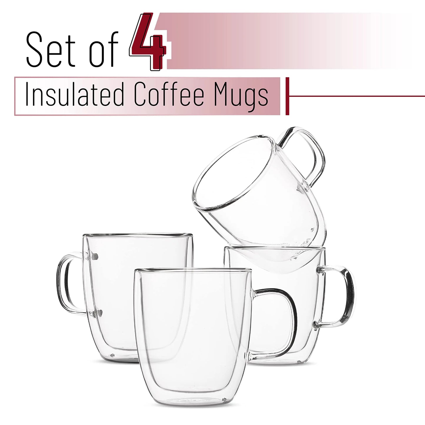 Decorbites™ Doppelwandiges Glas-Kaffeetasse 250/350 ml hitzebeständig für Latte Milch Zitronensaft