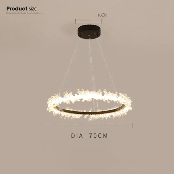 Gold Crystal Ring Chandelier Dia90cm Living Room