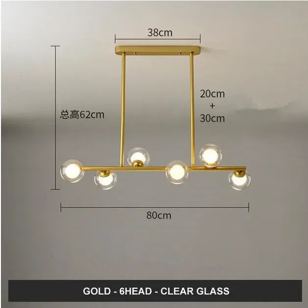 Decorbites™ Glas-Kugeln-Kronleuchter: Stilvolle Hängebeleuchtung für Esszimmer, Küche und Büro