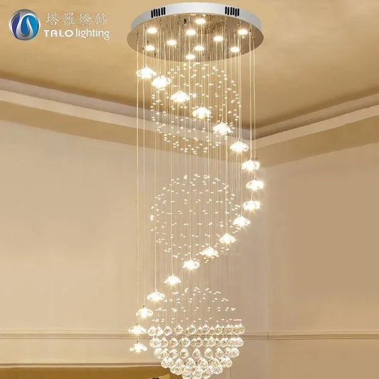 Decorbites™ Elegante Kristall-Kronleuchter für hohe Decken im Wohnzimmer, Foyer und Treppenhausbeleuchtung