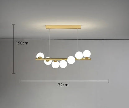 Decorbites™ Glas-Kugel-Gold-Kronleuchter: Nordischer Stil für Esszimmer und Küchenbeleuchtung