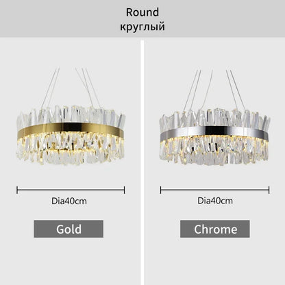 DecorBites™ Crystal LED Chrome Pendant Chandelier for Kitchen Dining Living Room