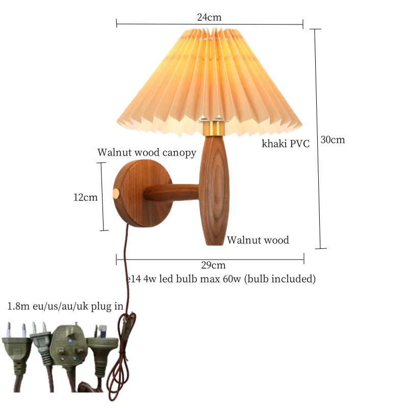 Walnut LED Wall Sconce Vintage Loft Style