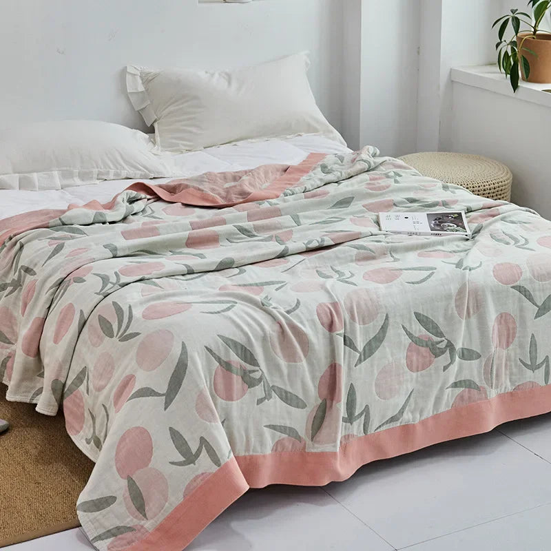 Decorbites™ Baumwoll-Gaze-Handtuch-Wurfdecke - Weiche und gemütliche Bettdecke für alle Jahreszeiten