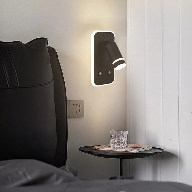DecorBites™ LED Wall Sconce Lamp Touch Switch USB Bedside Reading Light Tri-color Diammable